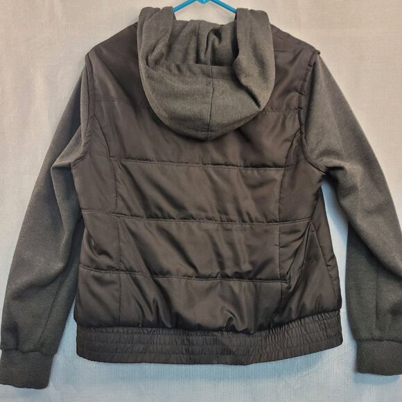 Ruff Hewn Boys Youth Black Puffer Vest Jacket w/Sweatshirt Hoodie Sleeve Large - Picture 2 of 7